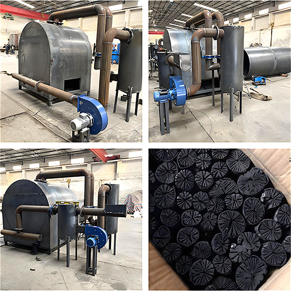 Wood straw coconut shell charcoal machine